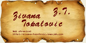 Živana Topalović vizit kartica